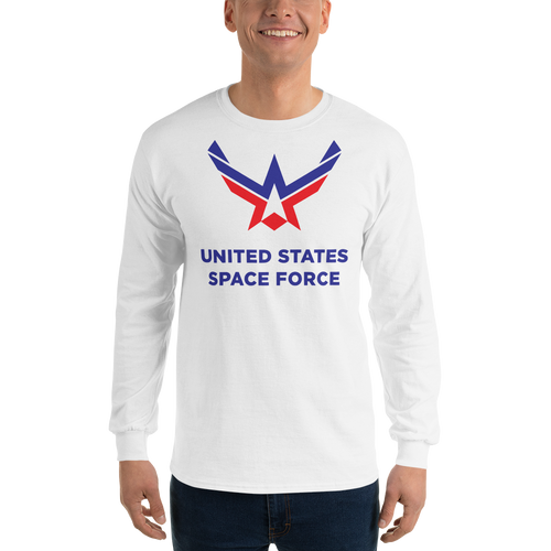 White / S United States Space Force Long Sleeve T-Shirt by Design Express