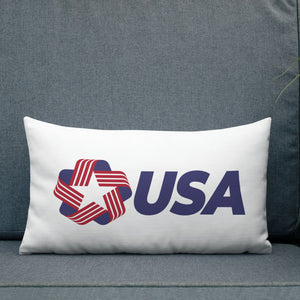 USA "Rosette" Rectangular White Premium Pillow by Design Express