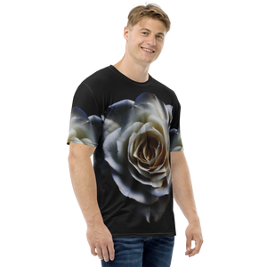 White Rose on Black Men's T-shirt by Design Express