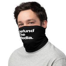 Defund The Media Italic Smallcaps Black Neck Gaiter by Design Express