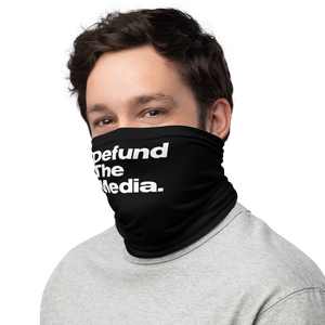 Defund The Media Italic Smallcaps Black Neck Gaiter by Design Express