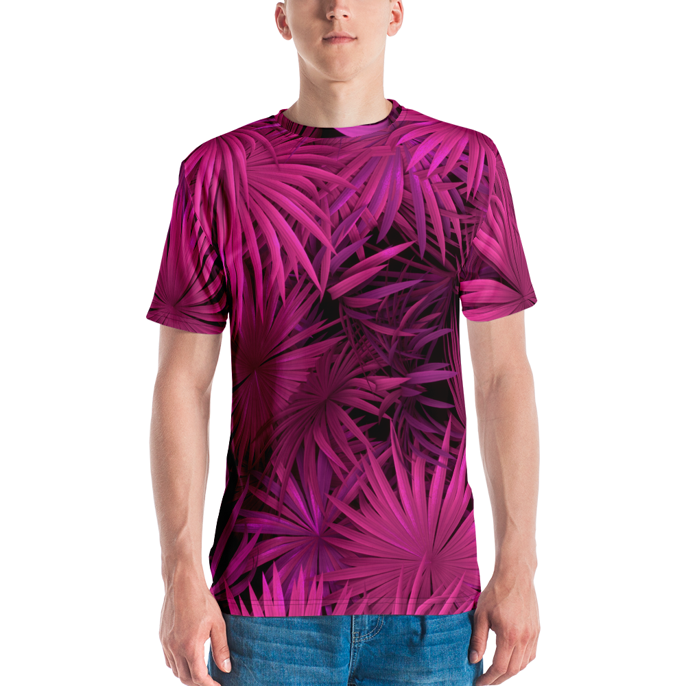 XS Pink Palm Men's T-shirt by Design Express