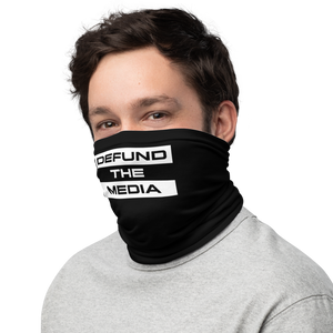 Defund The Media Extended Black Neck Gaiter by Design Express