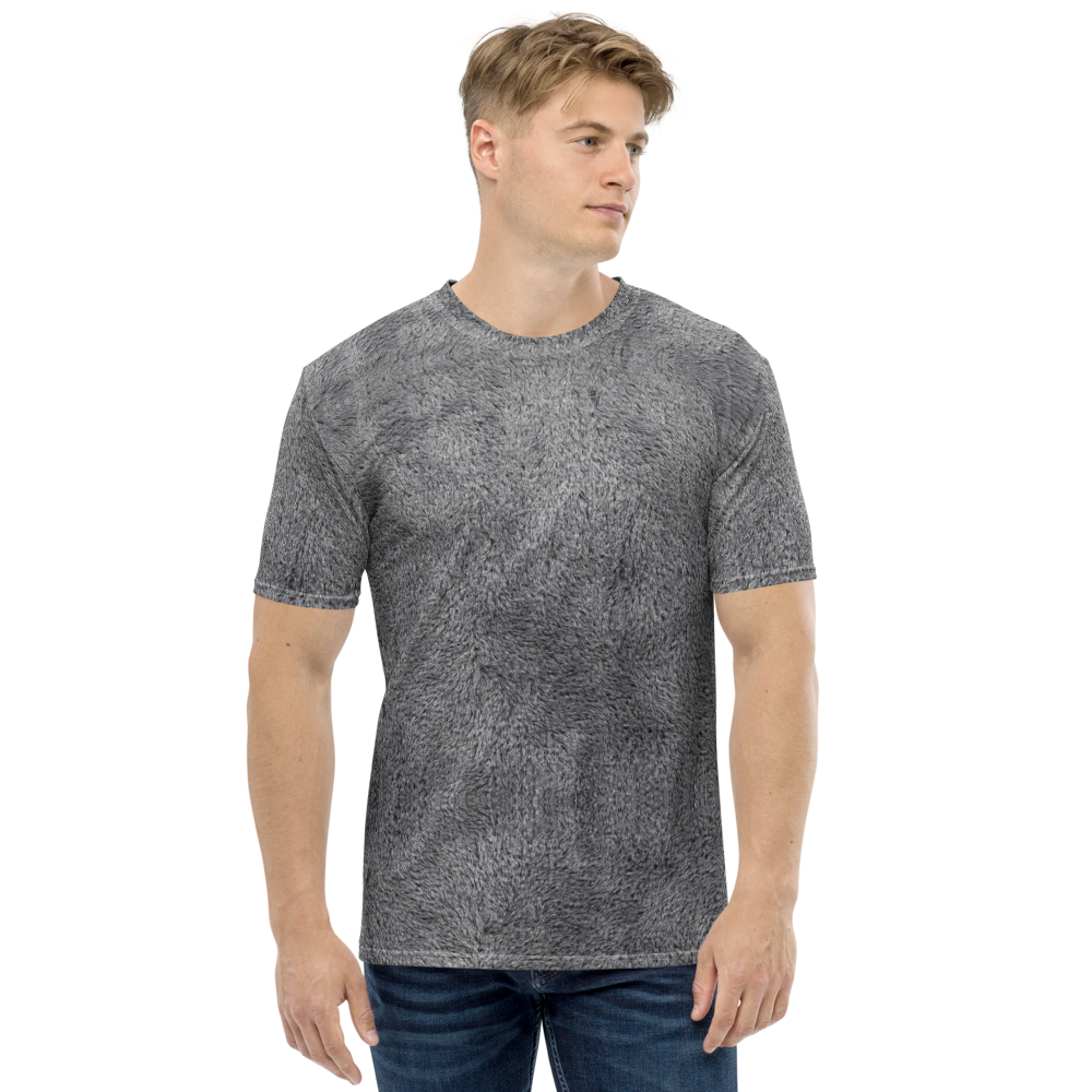 XS Soft Grey Fur Men's T-shirt by Design Express