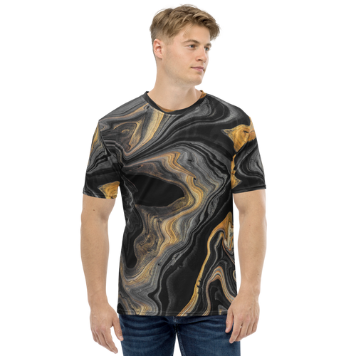 XS Black Marble Men's T-shirt by Design Express