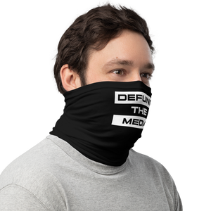 Defund The Media Extended Black Neck Gaiter by Design Express