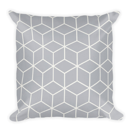 Default Title Diamonds Silver White Square Premium Pillow by Design Express