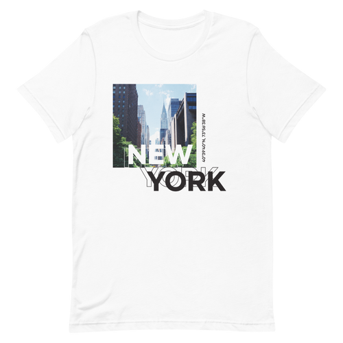 XS New York Coordinates Front Unisex White T-Shirt by Design Express