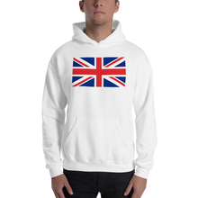 White / S United Kingdom Flag "Solo" Hooded Sweatshirt by Design Express