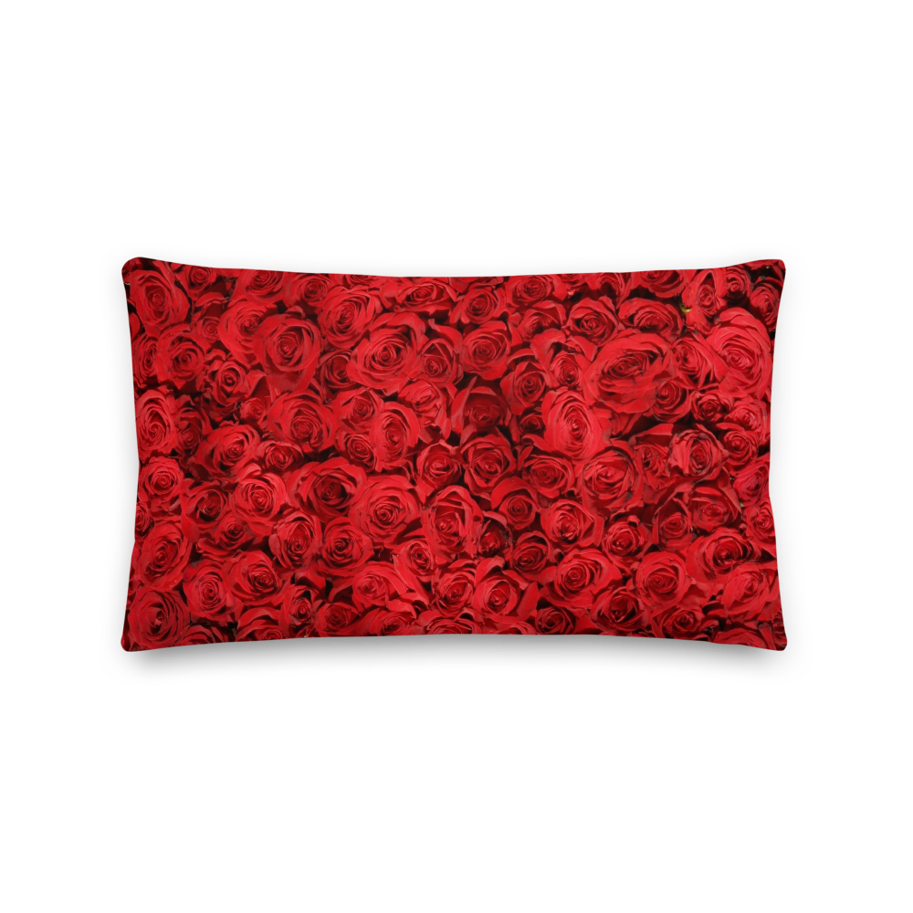 20×12 Red Rose Pattern Premium Pillow by Design Express