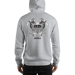 United States Of America Eagle Illustration Backside Hooded Sweatshirt by Design Express