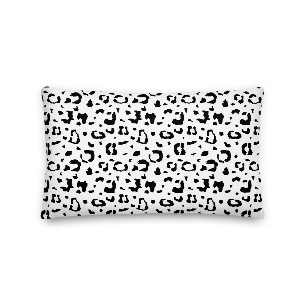 20×12 Black & White Leopard Print Premium Pillow by Design Express