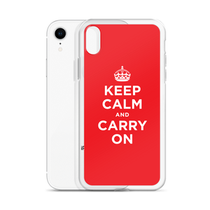 Red Keep Calm and Carry On iPhone Case iPhone Cases by Design Express