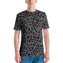 XS Grey Leopard Print Men's T-shirt by Design Express