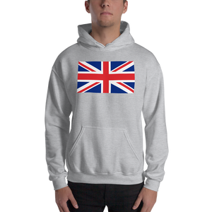 Sport Grey / S United Kingdom Flag "Solo" Hooded Sweatshirt by Design Express