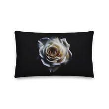 20×12 White Rose on Black Premium Pillow by Design Express