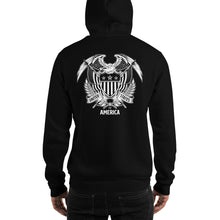 United States Of America Eagle Illustration Reverse Backside Hooded Sweatshirt by Design Express