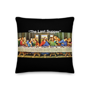 The Last Supper Black Square Premium Pillow by Design Express