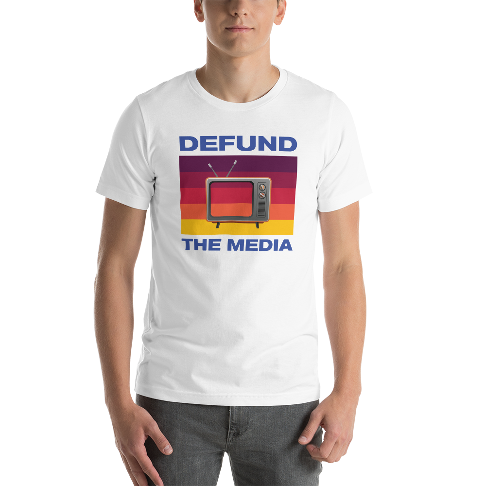 White / XS Defund The Media Color Unisex T-Shirt by Design Express