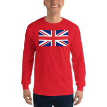 Red / S United Kingdom Flag "Solo" Long Sleeve T-Shirt by Design Express