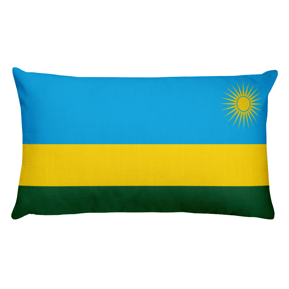 Default Title Rwanda Flag Allover Print Rectangular Pillow Home by Design Express