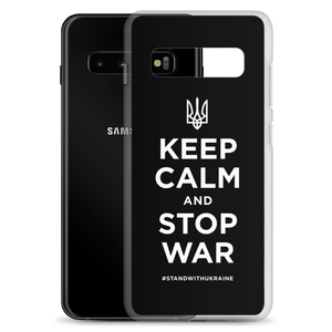 Keep Calm and Stop War (Support Ukraine) White Print Samsung Case by Design Express