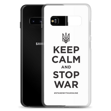 Keep Calm and Stop War (Support Ukraine) Black Print Samsung Case by Design Express