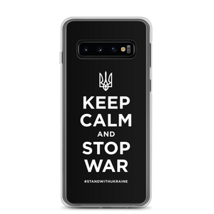 Samsung Galaxy S10 Keep Calm and Stop War (Support Ukraine) White Print Samsung Case by Design Express