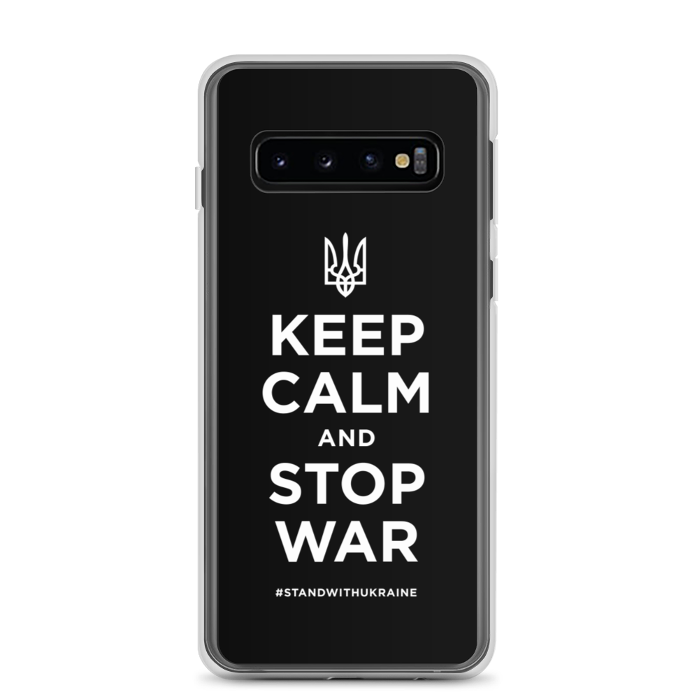 Samsung Galaxy S10 Keep Calm and Stop War (Support Ukraine) White Print Samsung Case by Design Express