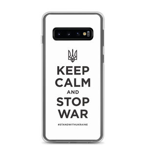 Samsung Galaxy S10 Keep Calm and Stop War (Support Ukraine) Black Print Samsung Case by Design Express