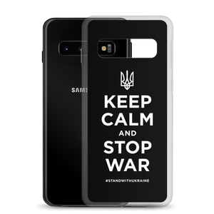 Keep Calm and Stop War (Support Ukraine) White Print Samsung Case by Design Express