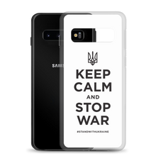 Keep Calm and Stop War (Support Ukraine) Black Print Samsung Case by Design Express