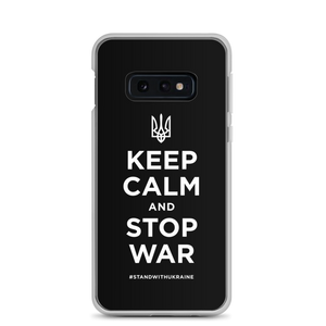 Samsung Galaxy S10e Keep Calm and Stop War (Support Ukraine) White Print Samsung Case by Design Express