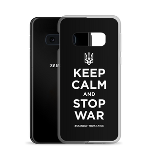 Keep Calm and Stop War (Support Ukraine) White Print Samsung Case by Design Express