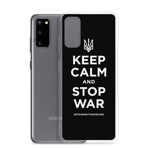 Keep Calm and Stop War (Support Ukraine) White Print Samsung Case by Design Express