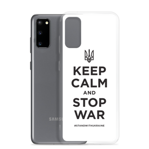 Keep Calm and Stop War (Support Ukraine) Black Print Samsung Case by Design Express