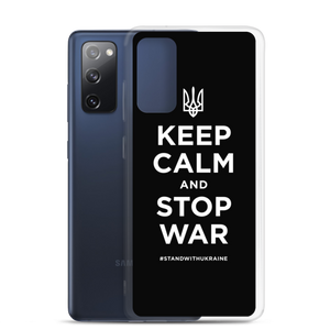 Keep Calm and Stop War (Support Ukraine) White Print Samsung Case by Design Express