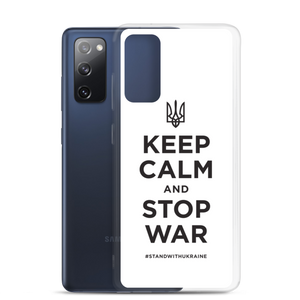 Keep Calm and Stop War (Support Ukraine) Black Print Samsung Case by Design Express