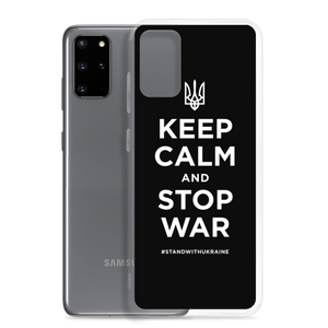 Keep Calm and Stop War (Support Ukraine) White Print Samsung Case by Design Express