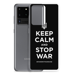 Keep Calm and Stop War (Support Ukraine) White Print Samsung Case by Design Express