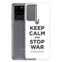 Keep Calm and Stop War (Support Ukraine) Black Print Samsung Case by Design Express