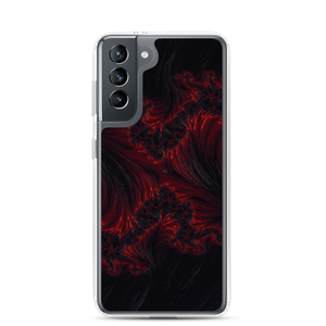 Samsung Galaxy S21 Black Red Fractal Art Samsung Case by Design Express