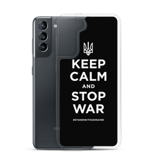 Keep Calm and Stop War (Support Ukraine) White Print Samsung Case by Design Express