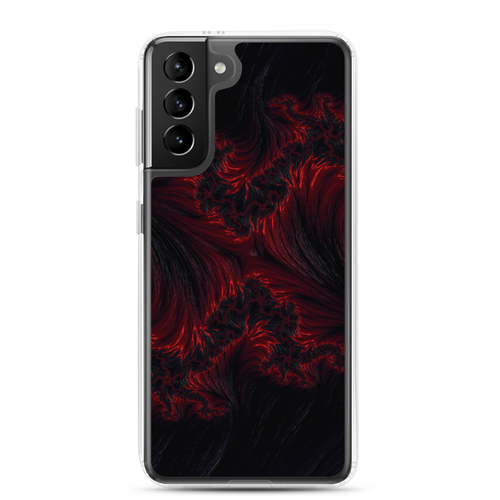 Samsung Galaxy S21 Plus Black Red Fractal Art Samsung Case by Design Express