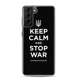 Samsung Galaxy S21 Plus Keep Calm and Stop War (Support Ukraine) White Print Samsung Case by Design Express