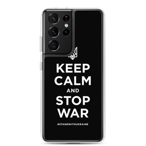 Samsung Galaxy S21 Ultra Keep Calm and Stop War (Support Ukraine) White Print Samsung Case by Design Express