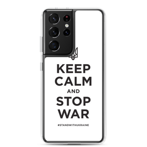 Samsung Galaxy S21 Ultra Keep Calm and Stop War (Support Ukraine) Black Print Samsung Case by Design Express