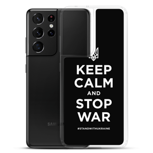 Keep Calm and Stop War (Support Ukraine) White Print Samsung Case by Design Express