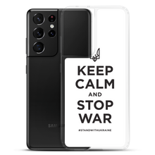 Keep Calm and Stop War (Support Ukraine) Black Print Samsung Case by Design Express