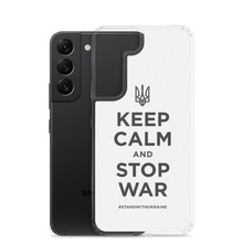 Keep Calm and Stop War (Support Ukraine) Black Print Samsung Case by Design Express